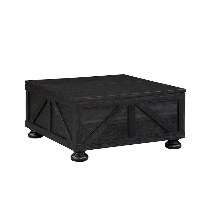 Table basse de rangement Kinleyville Farmhouse 36 po en acacia et pin par Furniture of America