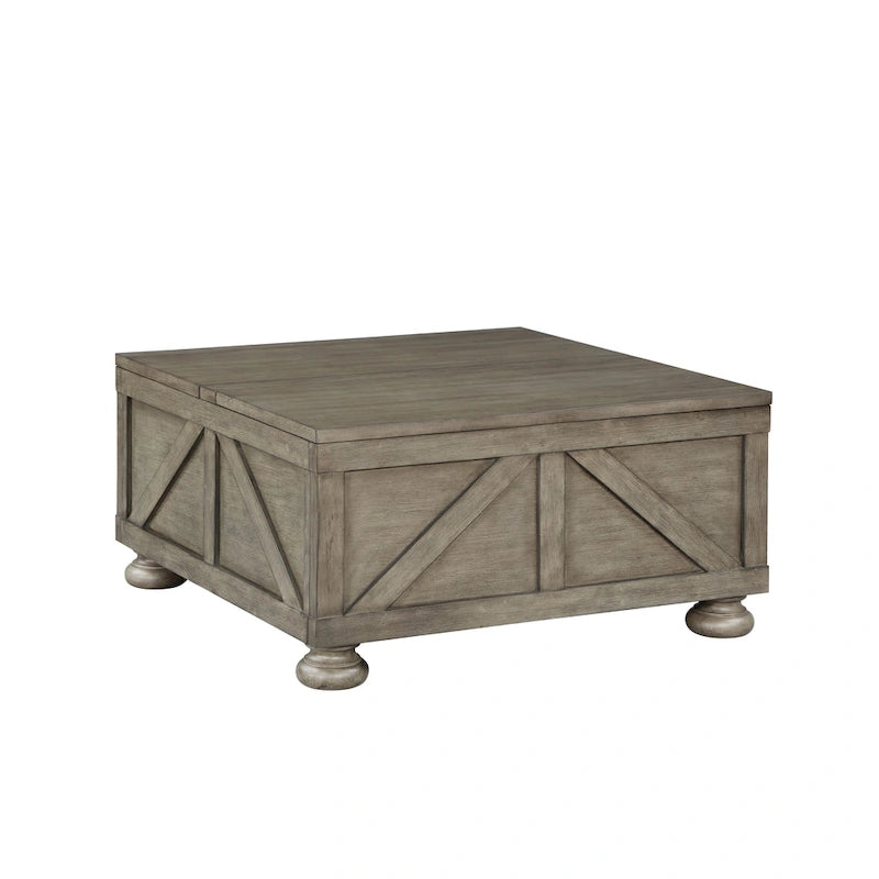Table basse de rangement Kinleyville Farmhouse 36 po en acacia et pin par Furniture of America