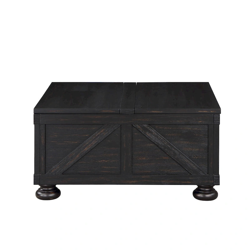 Table basse de rangement Kinleyville Farmhouse 36 po en acacia et pin par Furniture of America