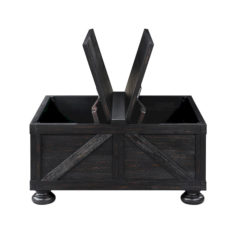 Table basse de rangement Kinleyville Farmhouse 36 po en acacia et pin par Furniture of America