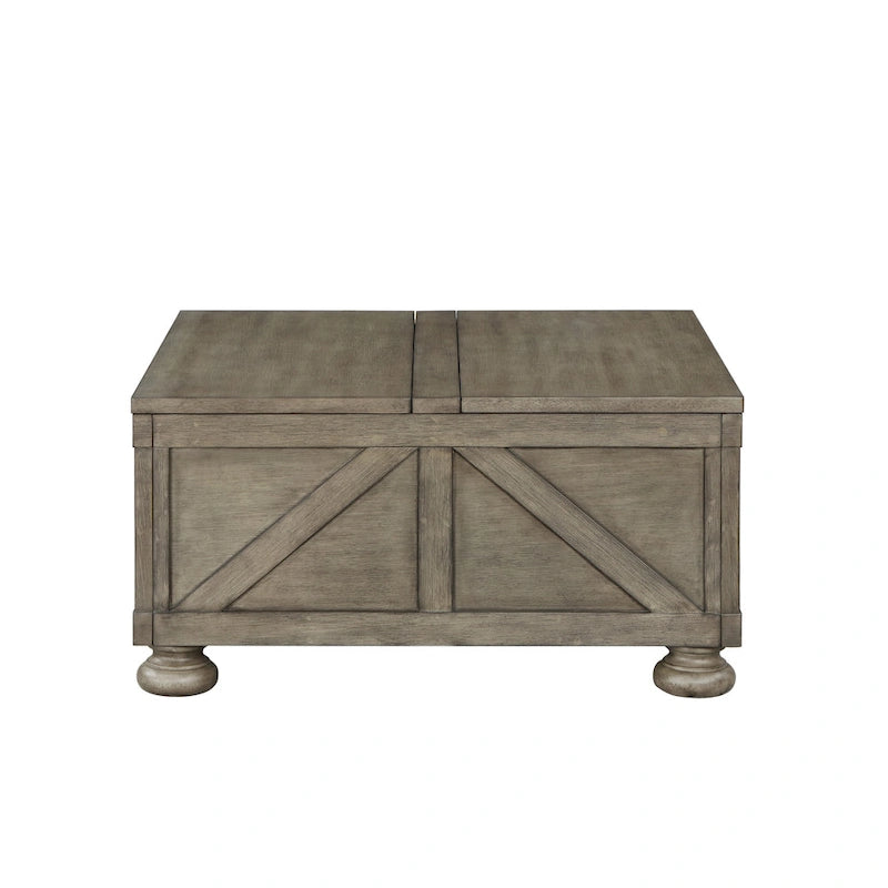 Table basse de rangement Kinleyville Farmhouse 36 po en acacia et pin par Furniture of America