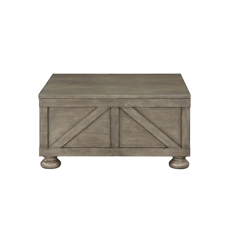 Table basse de rangement Kinleyville Farmhouse 36 po en acacia et pin par Furniture of America