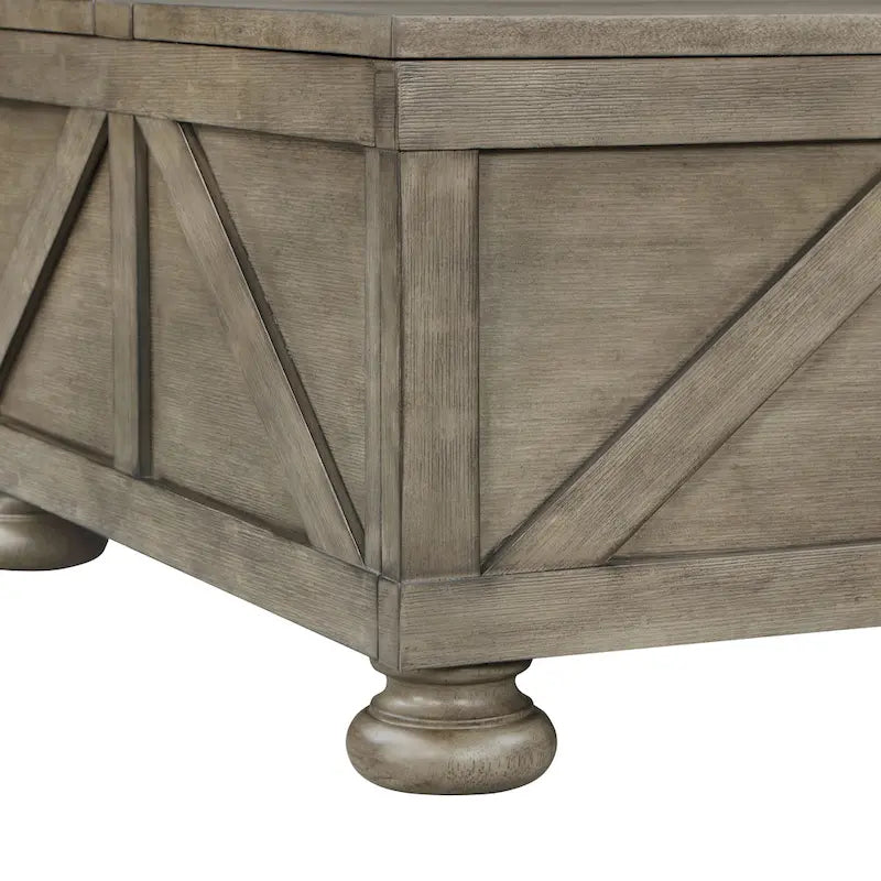 Table basse de rangement Kinleyville Farmhouse 36 po en acacia et pin par Furniture of America