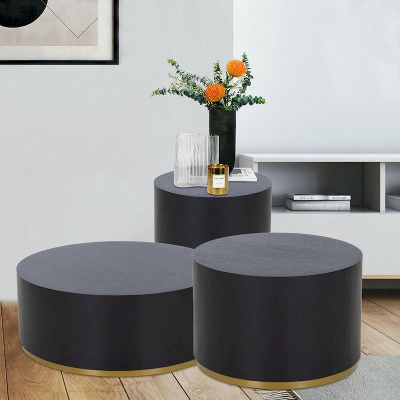 Table basse d'appoint ronde en marbre entièrement assemblée pour le salon