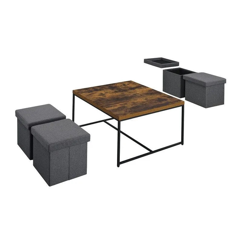 Ensemble table basse 5 pièces Caitlin Wood Grain