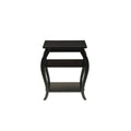Table d'appoint à pattes arquées en bois noir à 2 étagères - 20 L x 18 P x 23 H