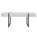 HomeRoots 43 White Faux Marble And Metal Rectangular Coffee Table - 43.25
