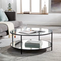 Table basse ronde en verre Alecsis - 35,5 cm H x 91,4 cm L x 91,4 cm P