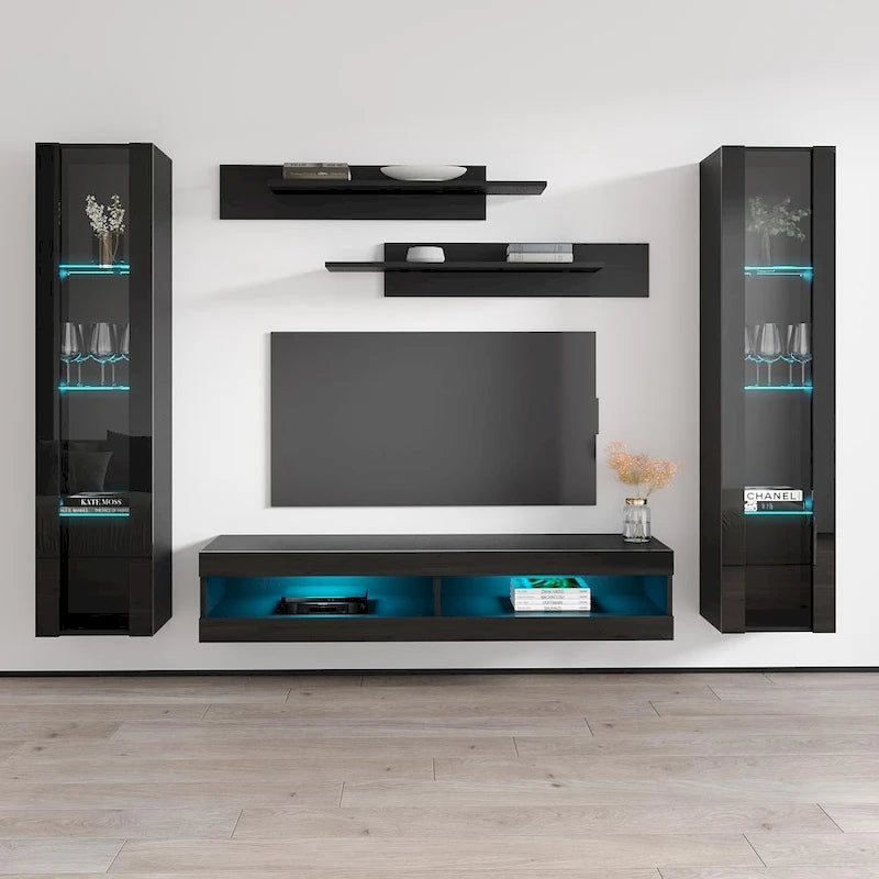 Meuble TV Mural Flottant Moderne Fly AB2 34TV
