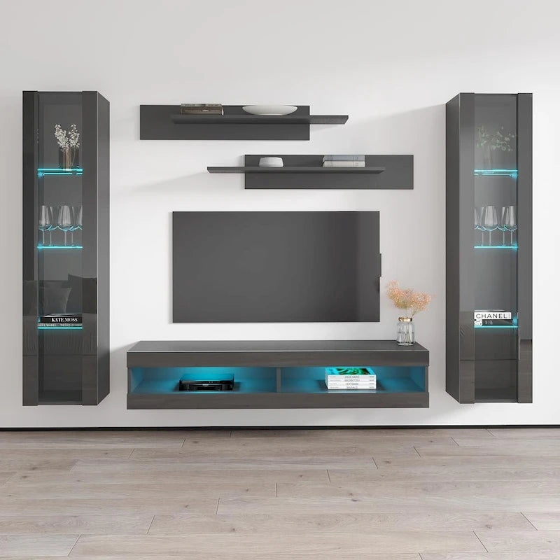 Meuble TV Mural Flottant Moderne Fly AB2 34TV