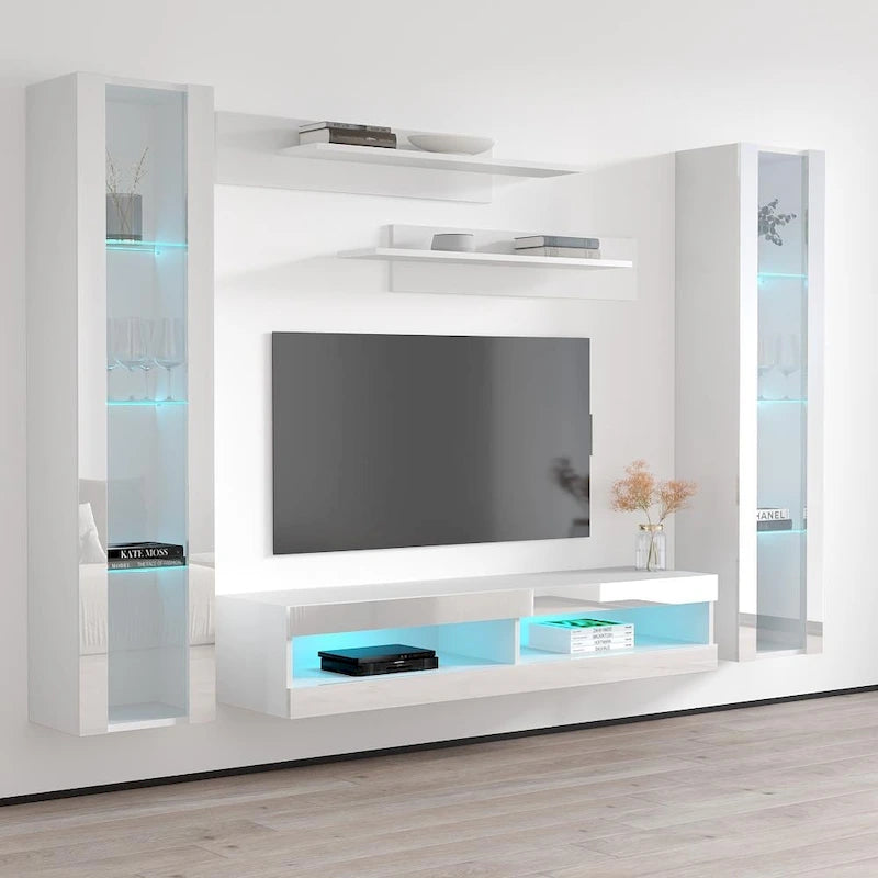 Meuble TV Mural Flottant Moderne Fly AB2 34TV