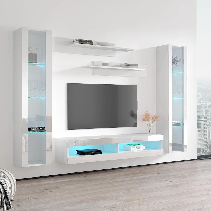 Meuble TV Mural Flottant Moderne Fly AB2 34TV