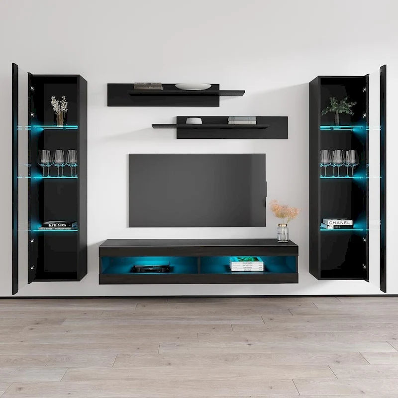 Meuble TV Mural Flottant Moderne Fly AB2 34TV