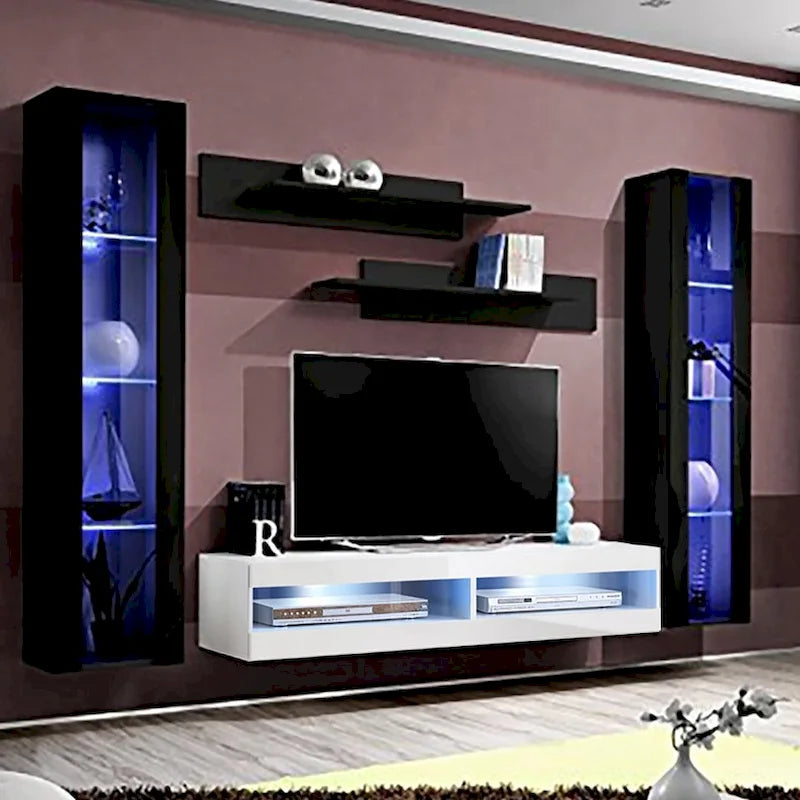 Meuble TV Mural Flottant Moderne Fly AB2 34TV
