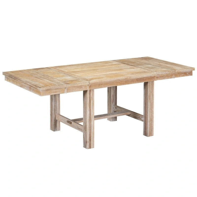 Ensemble de salle à manger et cuisine 6 pièces, table à manger extensible en bois, 4 chaises de salle à manger rembourrées et un banc, deux rallonges amovibles de 28 cm