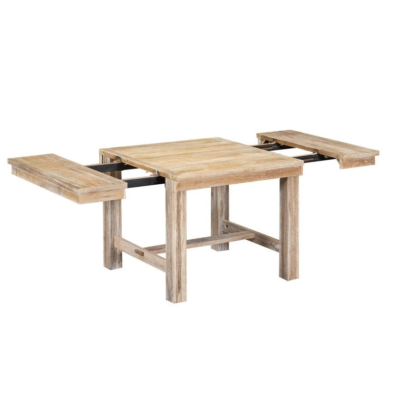 Ensemble de salle à manger et cuisine 6 pièces, table à manger extensible en bois, 4 chaises de salle à manger rembourrées et un banc, deux rallonges amovibles de 28 cm