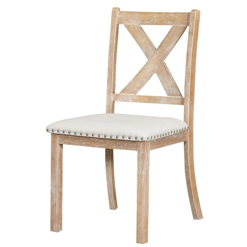 Ensemble de salle à manger et cuisine 6 pièces, table à manger extensible en bois, 4 chaises de salle à manger rembourrées et un banc, deux rallonges amovibles de 28 cm