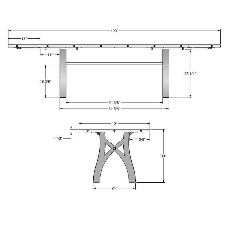 Table extensible en bois massif Sierra Amisco
