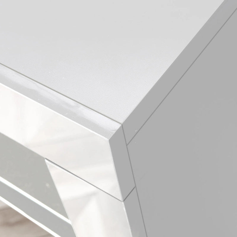 Buffet de rangement laqué brillant avec éclairage LED