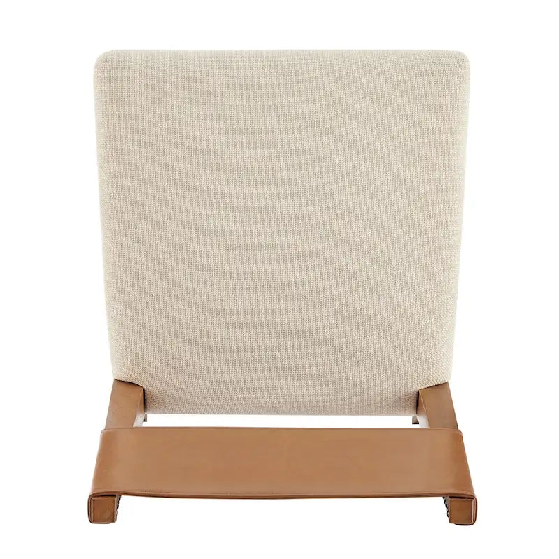 Chaise de salle à manger latérale Kylo en similicuir/lin, (lot de 2)