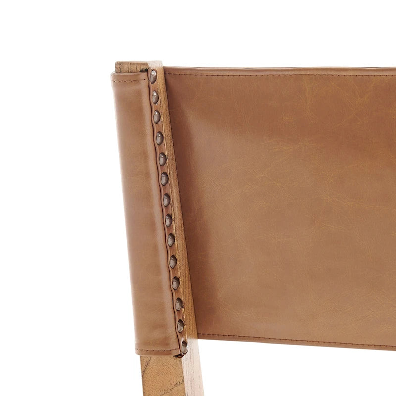 Chaise de salle à manger latérale Kylo en similicuir/lin, (lot de 2)