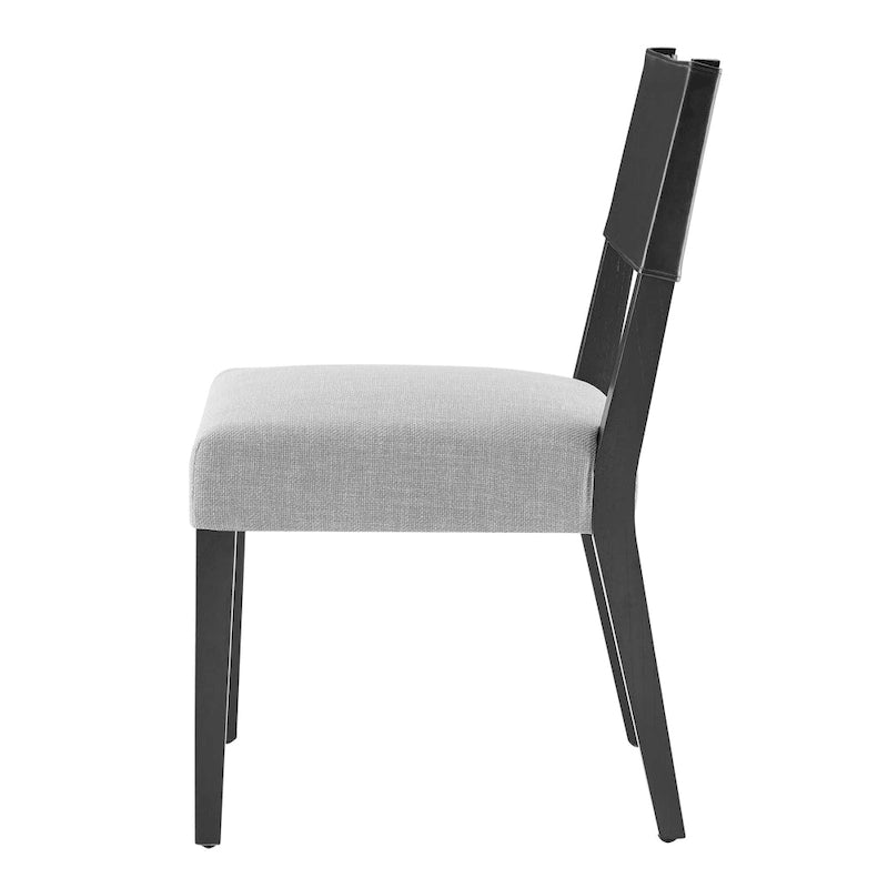 Chaise de salle à manger latérale Kylo en similicuir/lin, (lot de 2)