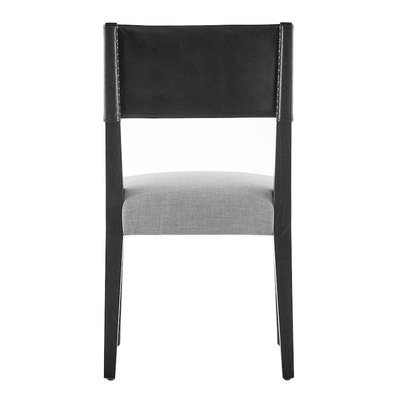 Chaise de salle à manger latérale Kylo en similicuir/lin, (lot de 2)