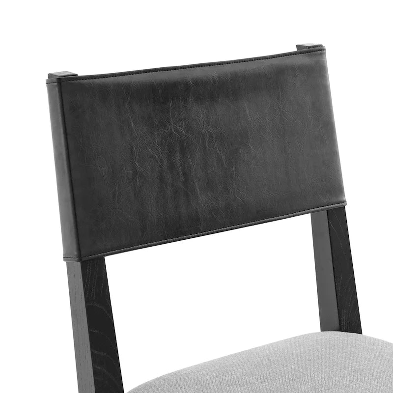 Chaise de salle à manger latérale Kylo en similicuir/lin, (lot de 2)