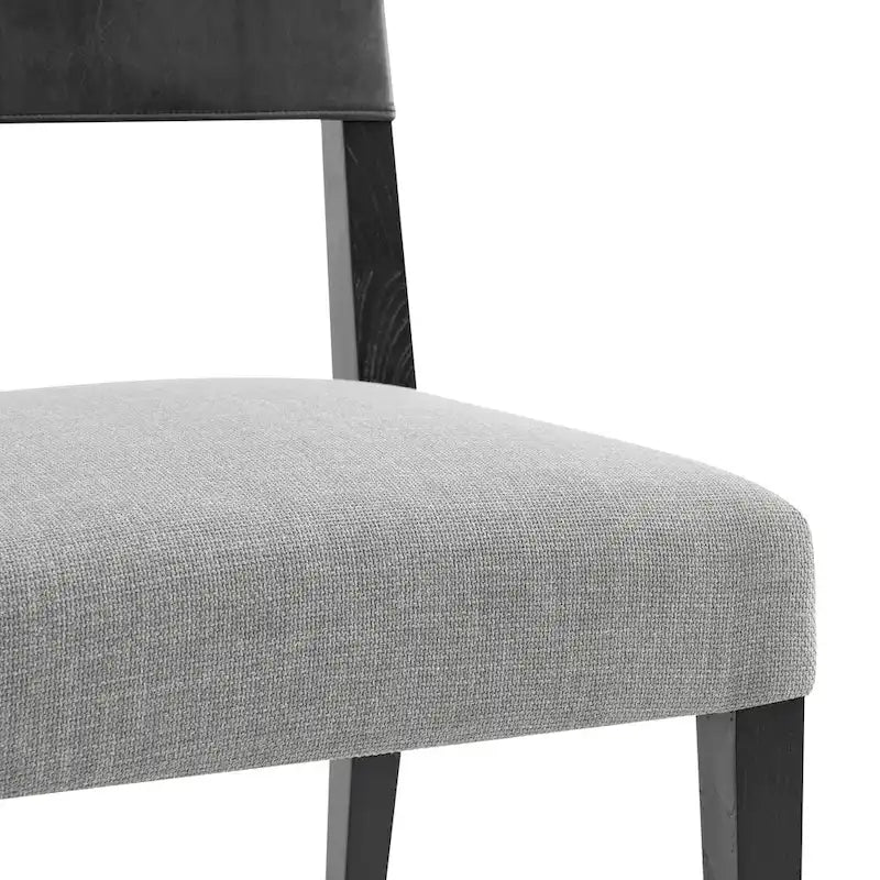 Chaise de salle à manger latérale Kylo en similicuir/lin, (lot de 2)