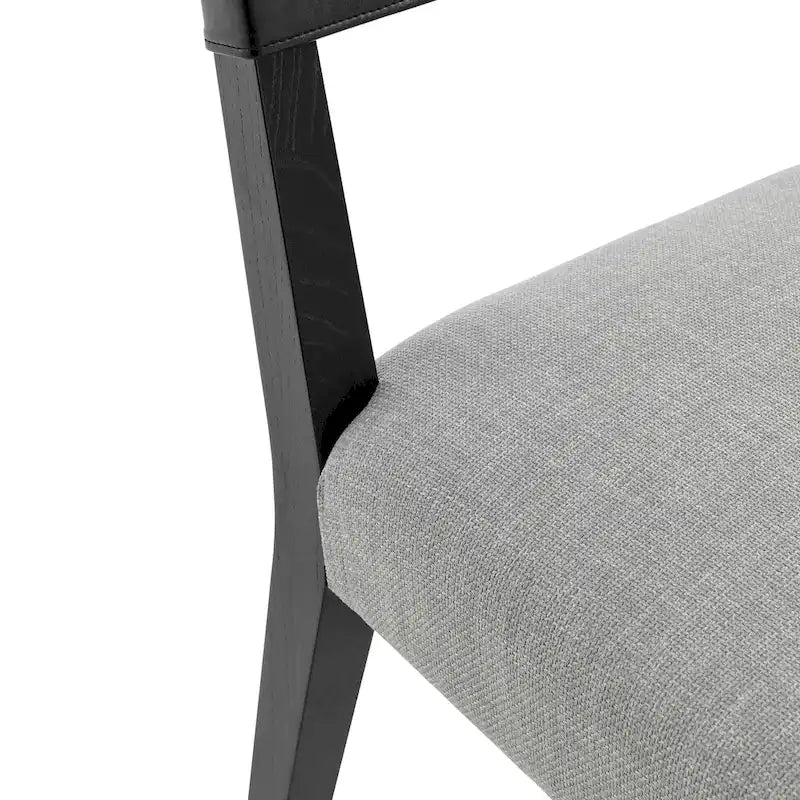 Chaise de salle à manger latérale Kylo en similicuir/lin, (lot de 2)