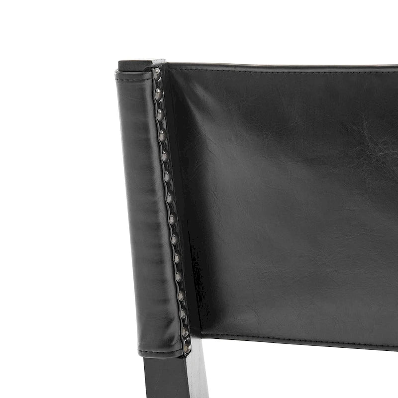 Chaise de salle à manger latérale Kylo en similicuir/lin, (lot de 2)