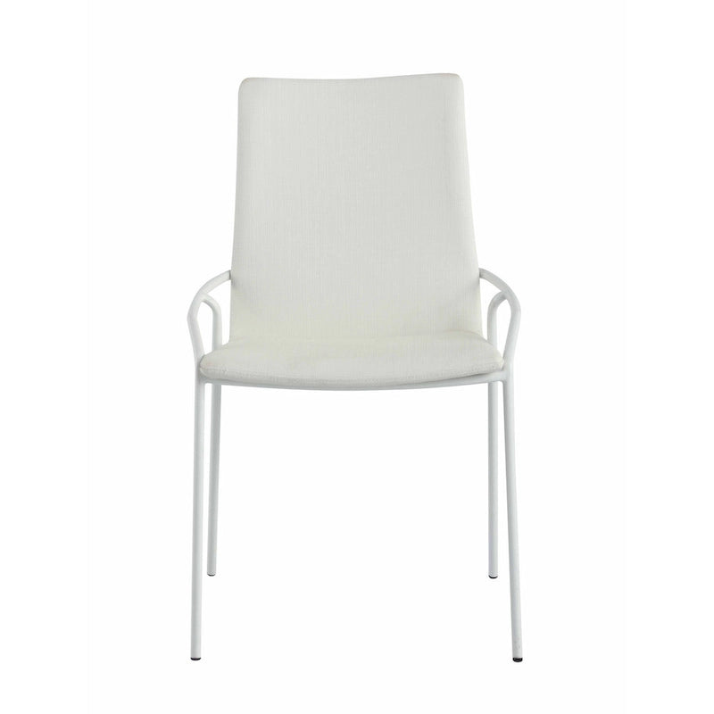 Somette Chaise d'appoint contemporaine blanche rembourrée, lot de 4 - N/A