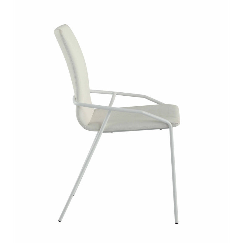 Somette Chaise d'appoint contemporaine blanche rembourrée, lot de 4 - N/A
