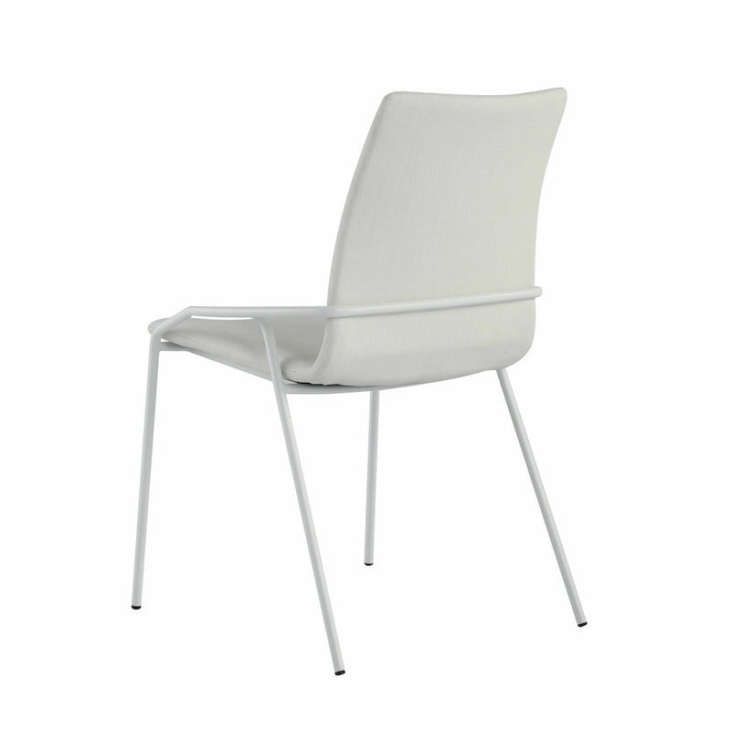 Somette Chaise d'appoint contemporaine blanche rembourrée, lot de 4 - N/A