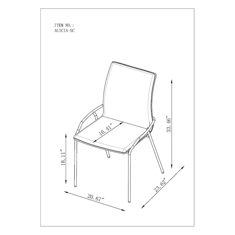 Somette Chaise d'appoint contemporaine blanche rembourrée, lot de 4 - N/A