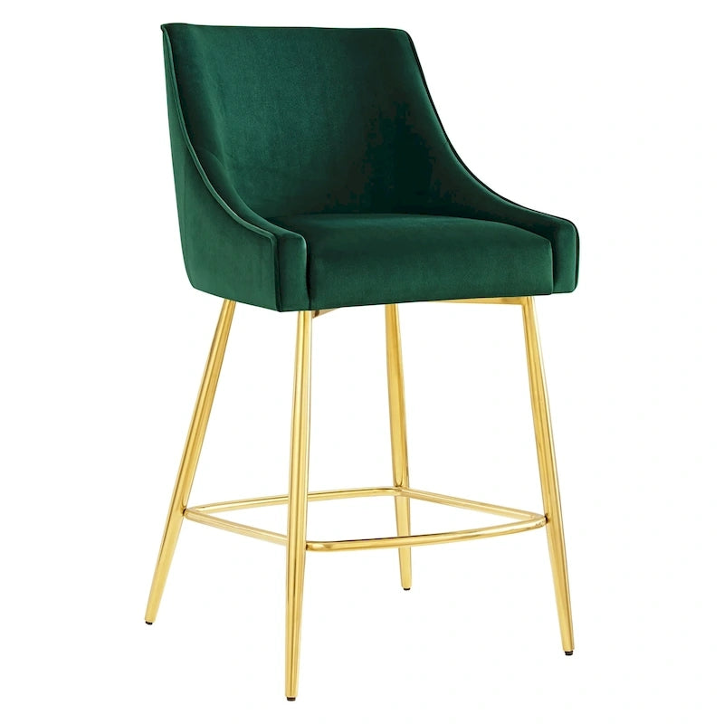 Tabouret de comptoir Discern en velours performance