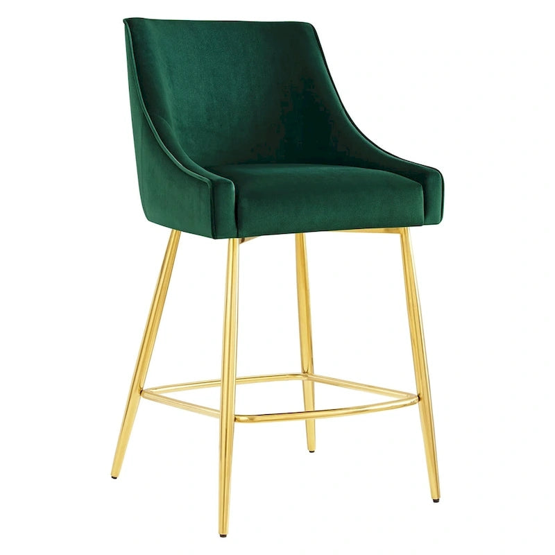 Tabouret de comptoir Discern en velours performance