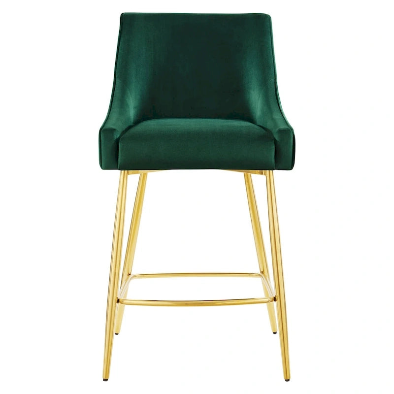 Tabouret de comptoir Discern en velours performance