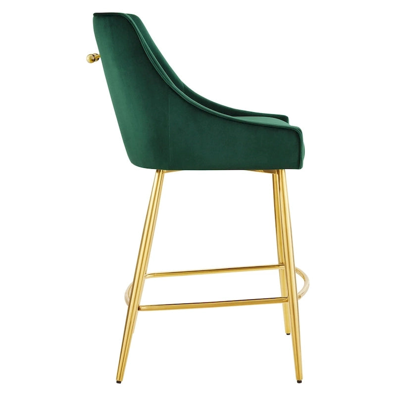 Tabouret de comptoir Discern en velours performance