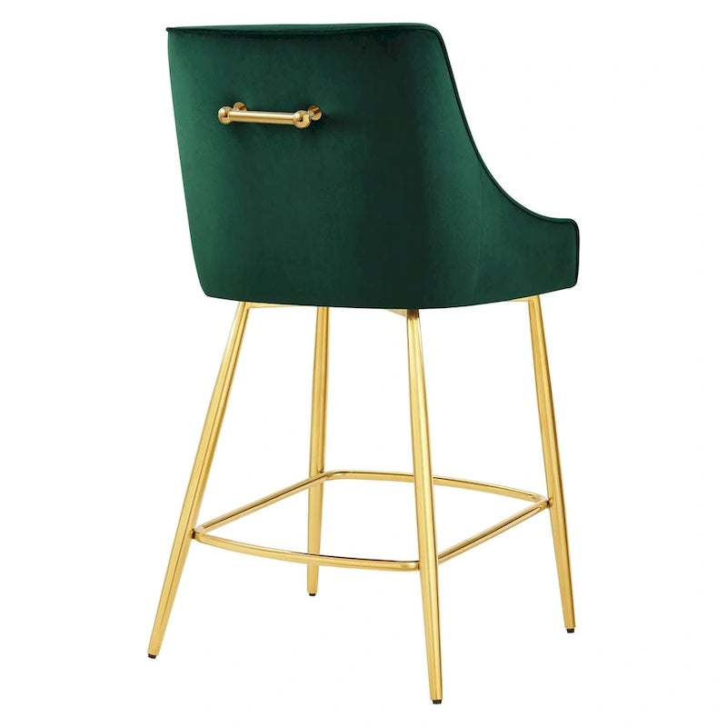 Tabouret de comptoir Discern en velours performance