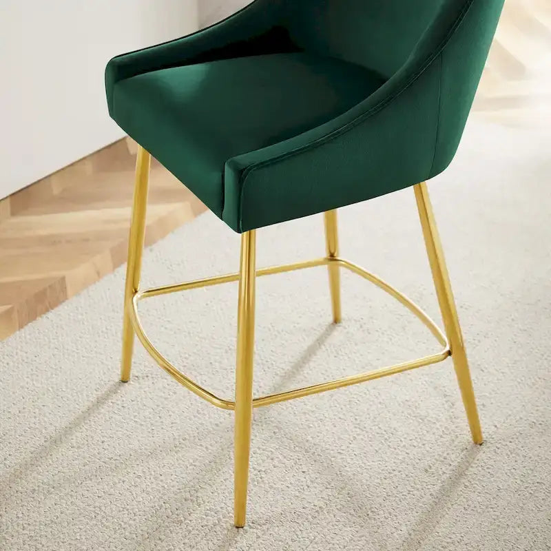 Tabouret de comptoir Discern en velours performance