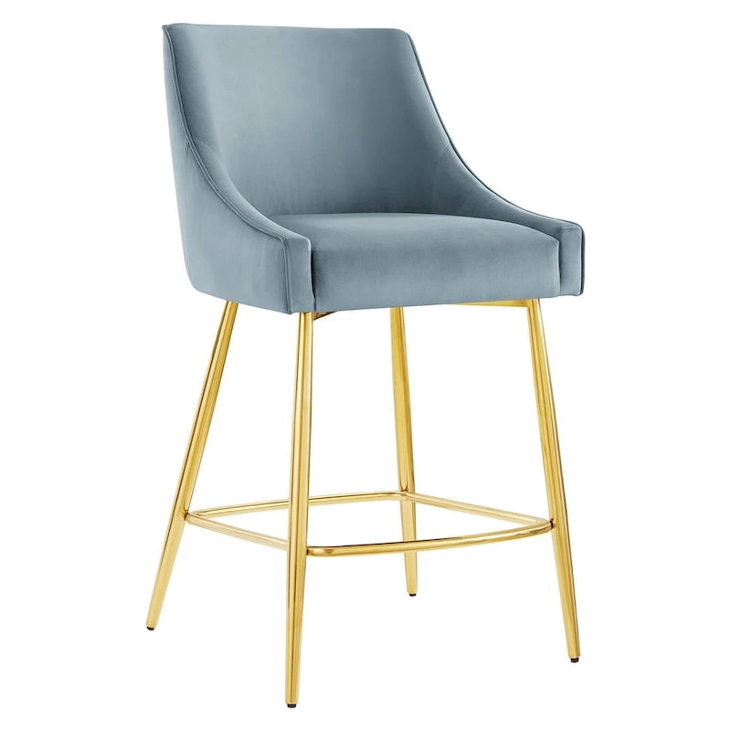 Tabouret de comptoir Discern en velours performance