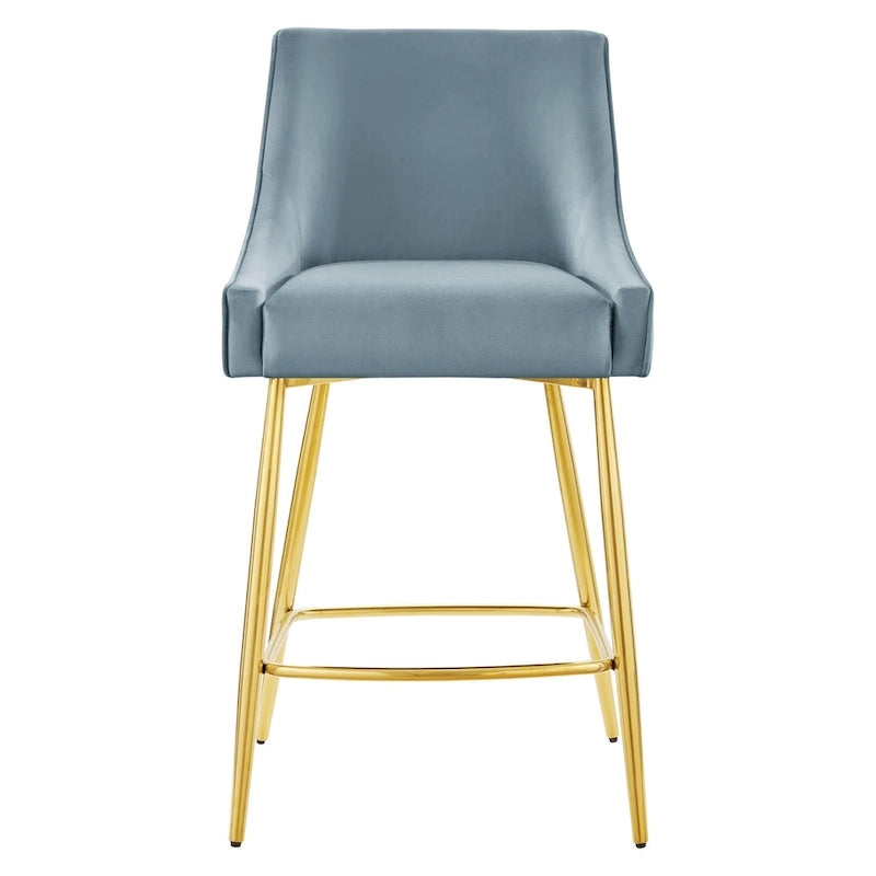 Tabouret de comptoir Discern en velours performance
