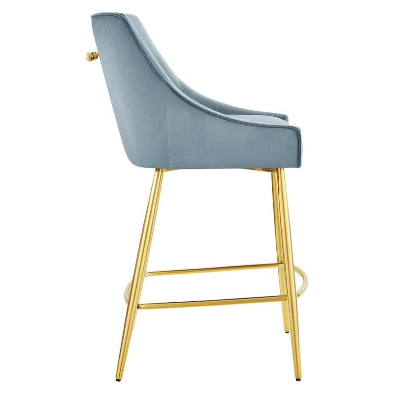 Tabouret de comptoir Discern en velours performance
