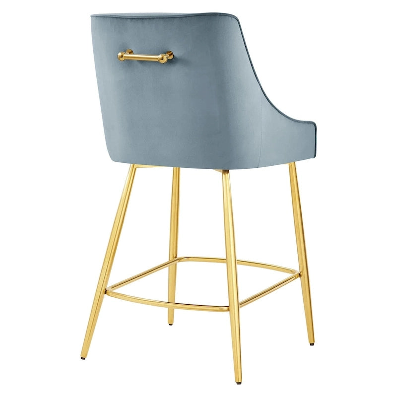Tabouret de comptoir Discern en velours performance