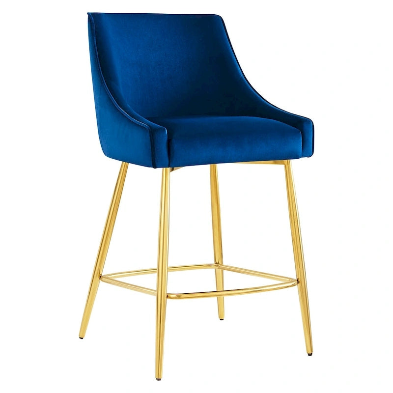 Tabouret de comptoir Discern en velours performance