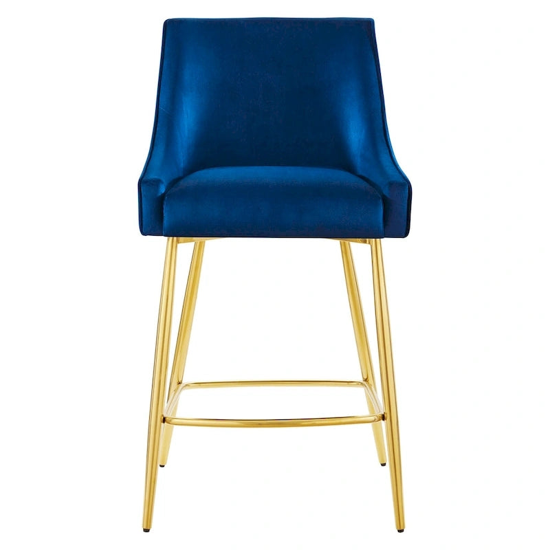 Tabouret de comptoir Discern en velours performance