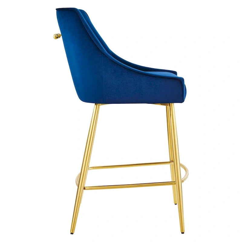 Tabouret de comptoir Discern en velours performance