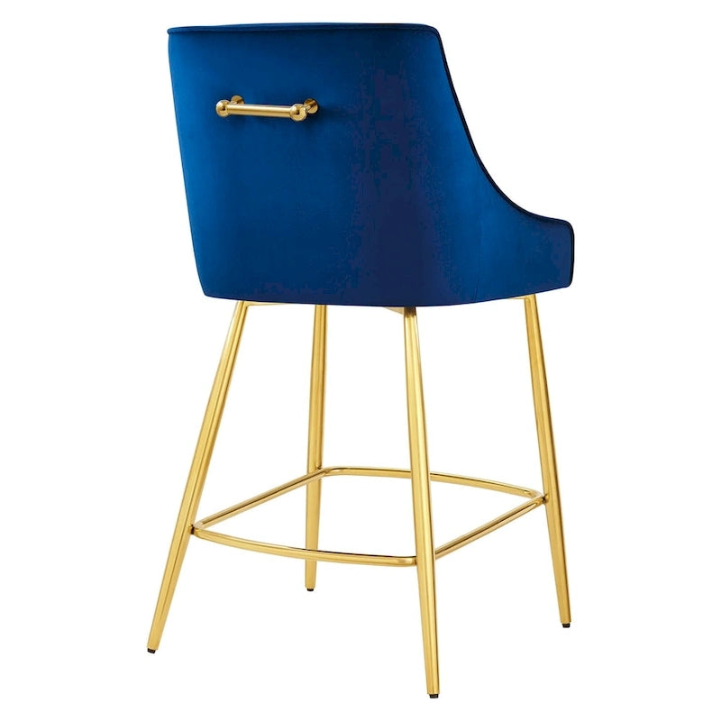 Tabouret de comptoir Discern en velours performance
