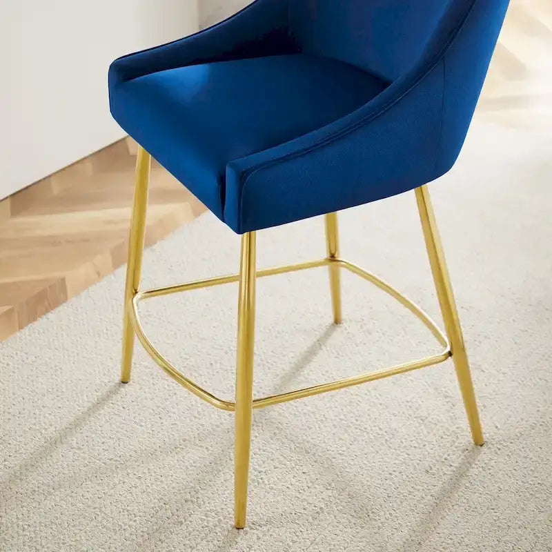 Tabouret de comptoir Discern en velours performance